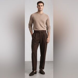 David Cline Men's Dark Brown Dress Pants